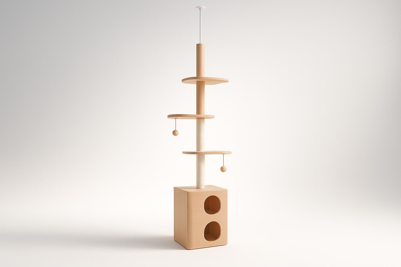 PawHut tiragraffi a soffitto multilivello in super offerta: palestra verticale per gatti attivi