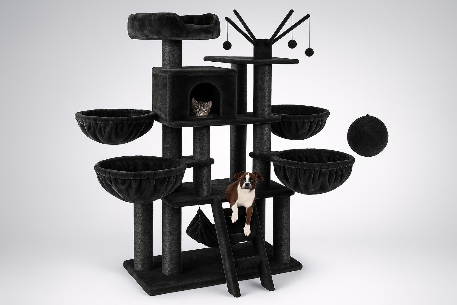 Albero tiragraffi tectake in offerta su Amazon: struttura completa per gatti attivi in poco spazio