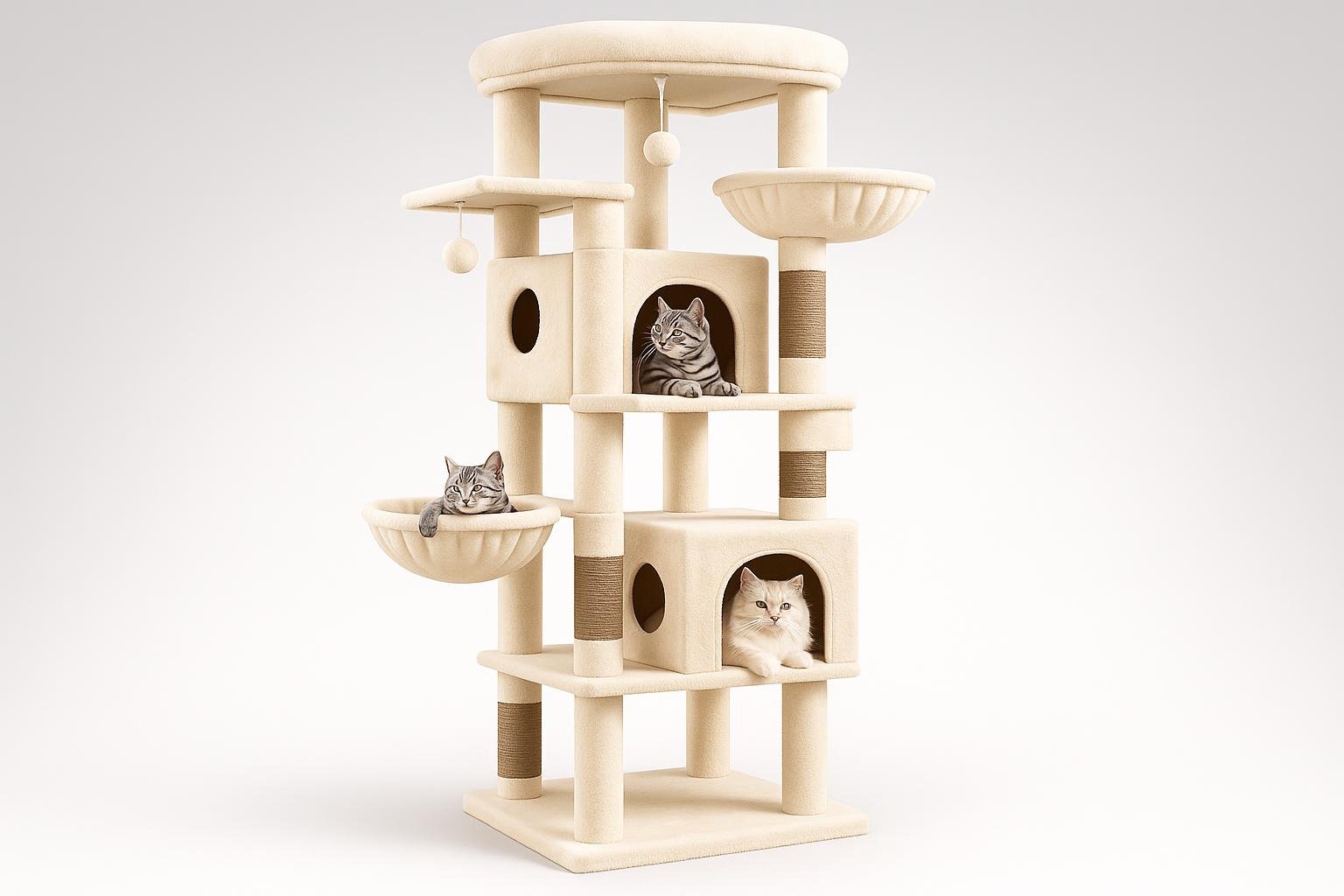 Globlazer tiragraffi alto 188 cm in offerta su Amazon: un albero gioco completo per gatti adulti