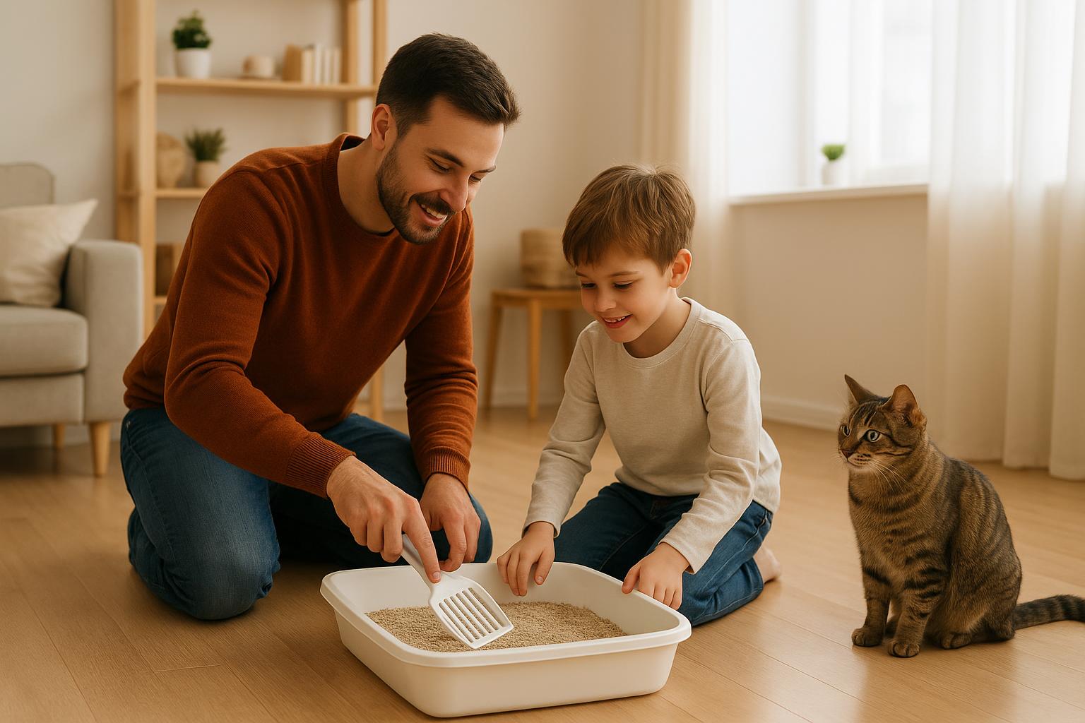 Gatto e gestione della lettiera in famiglia: come organizzare turni, igiene e rispetto per il micio