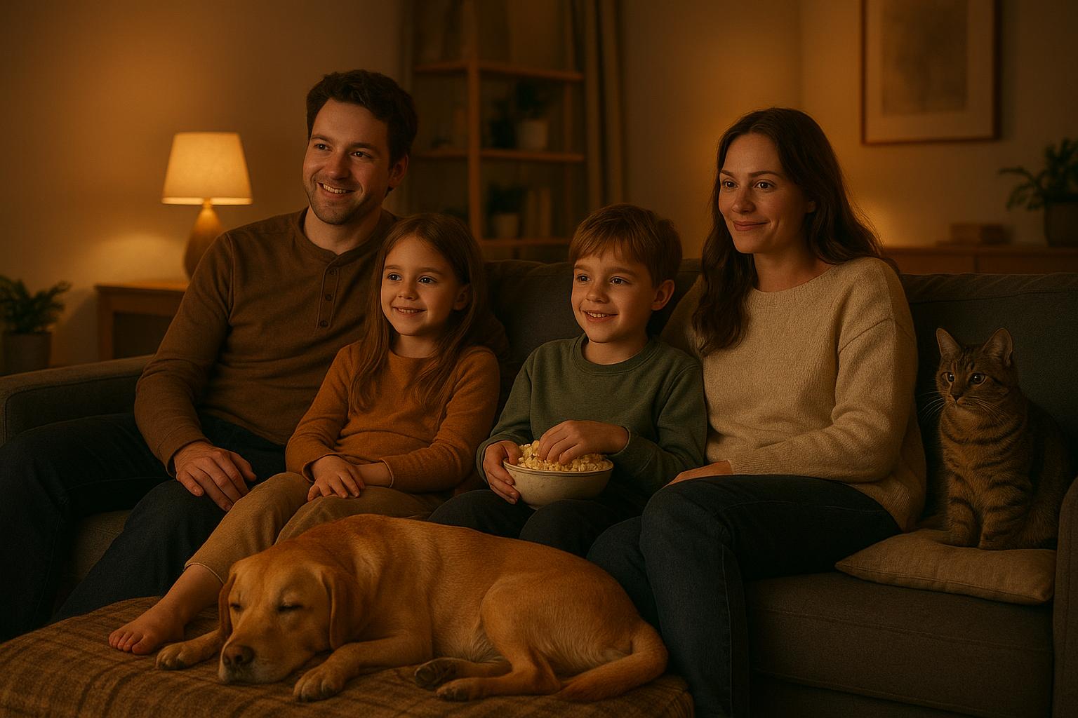 Serata film in famiglia con cane o gatto: come organizzare un momento di relax davvero pet-friendly
