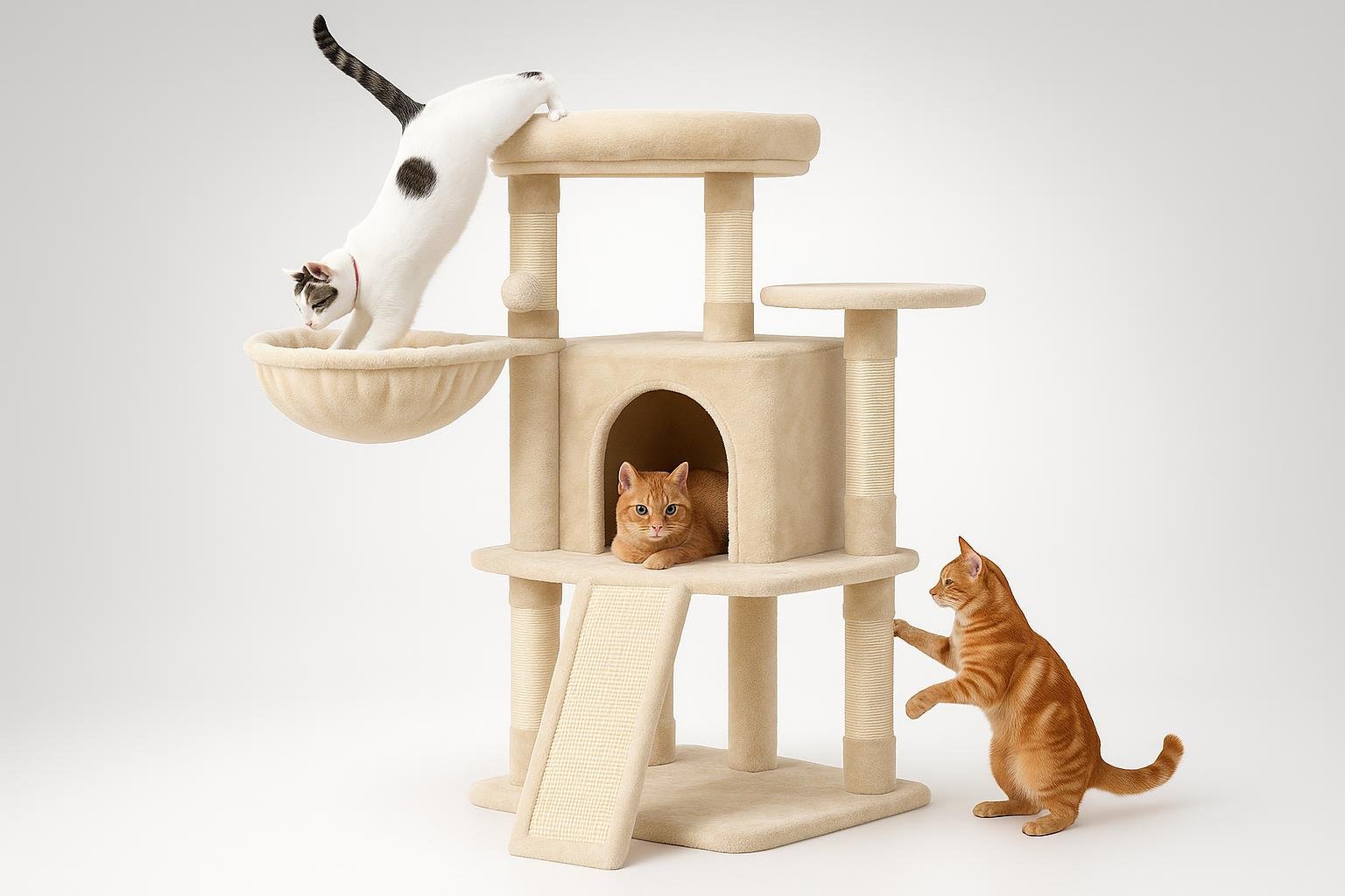Albero tiragraffi Yaheetech 106 cm, il compromesso salvaspazio per gatti di casa curiosi