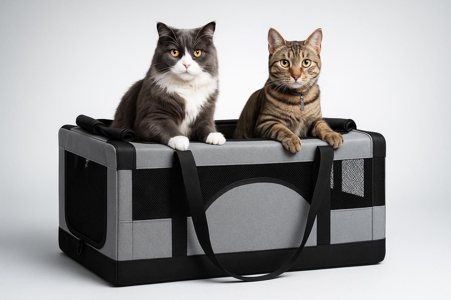 Trasportino Pecute a doppio scomparto per gatti: una borsa modulare per viaggi e traslochi, ora a prezzo interessante