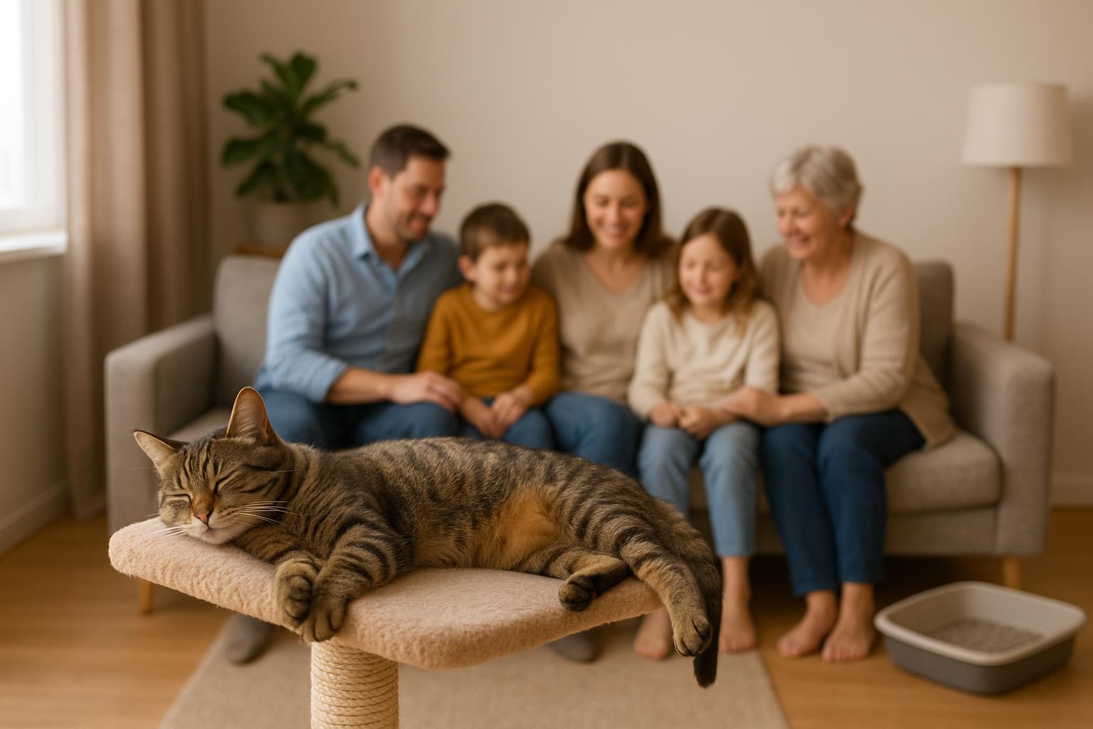 Gatto e famiglia numerosa: organizzare lettiere, spazi e routine quando in casa ci sono molti umani