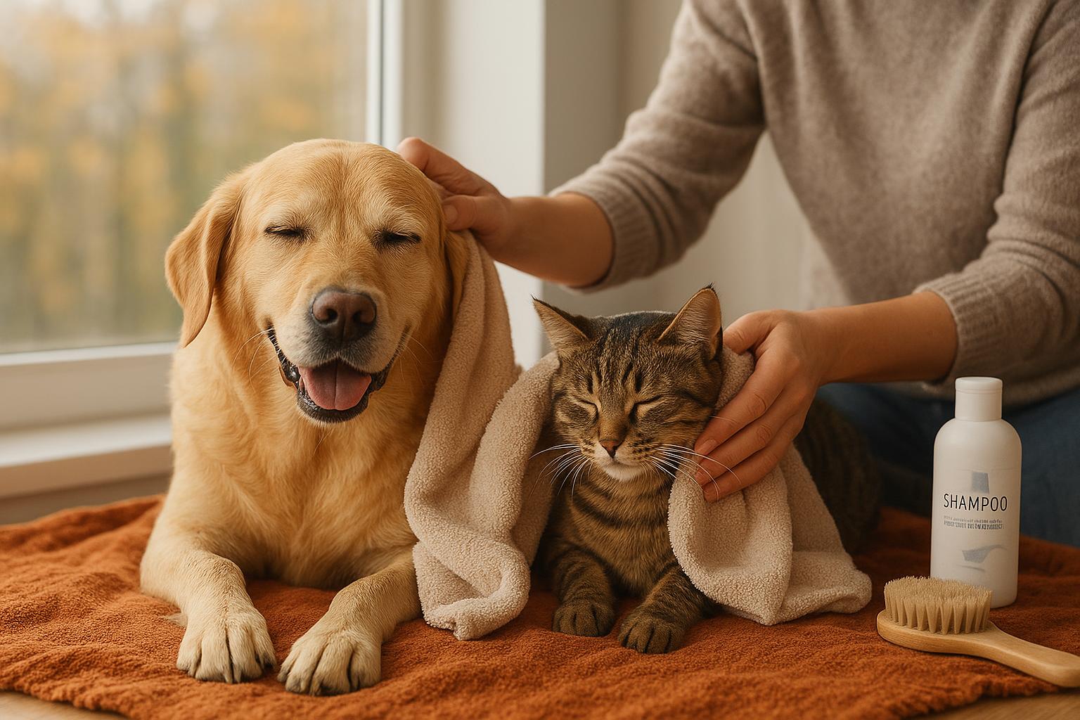 Cane e gatto con pelle sensibile in autunno: come scegliere shampoo, detergenti e routine di cura delicata