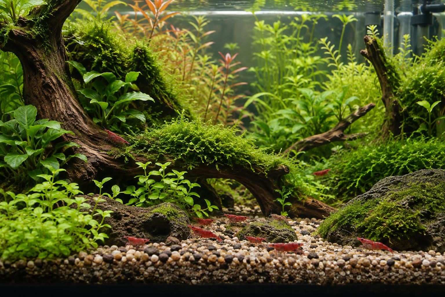 Primo acquario per gamberetti d’acqua dolce: valori, rifugi e inserimento graduale