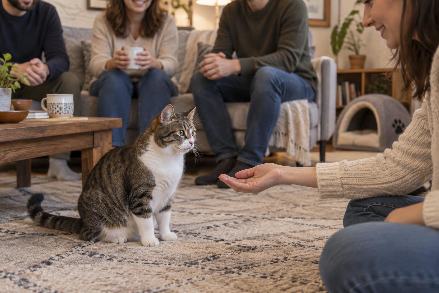 Gatto e ospiti che vogliono prenderlo in braccio: come proteggere i suoi confini senza creare tensioni