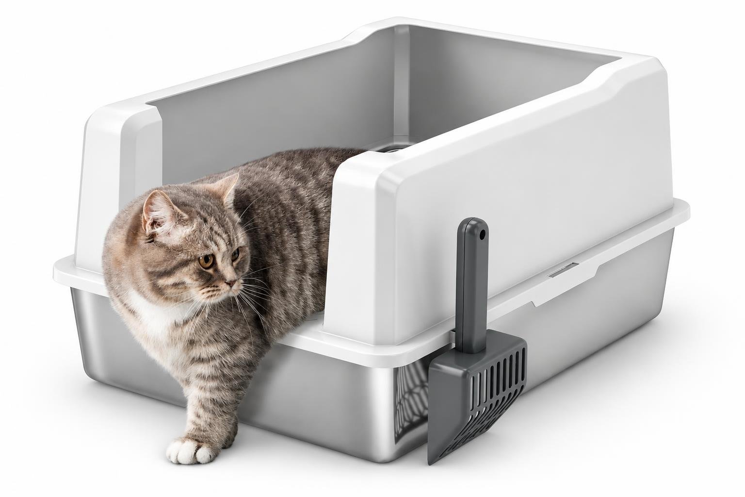 Lettiera XXL PawHut in ABS con bordo alto: una soluzione pratica per gatti che scavano molto