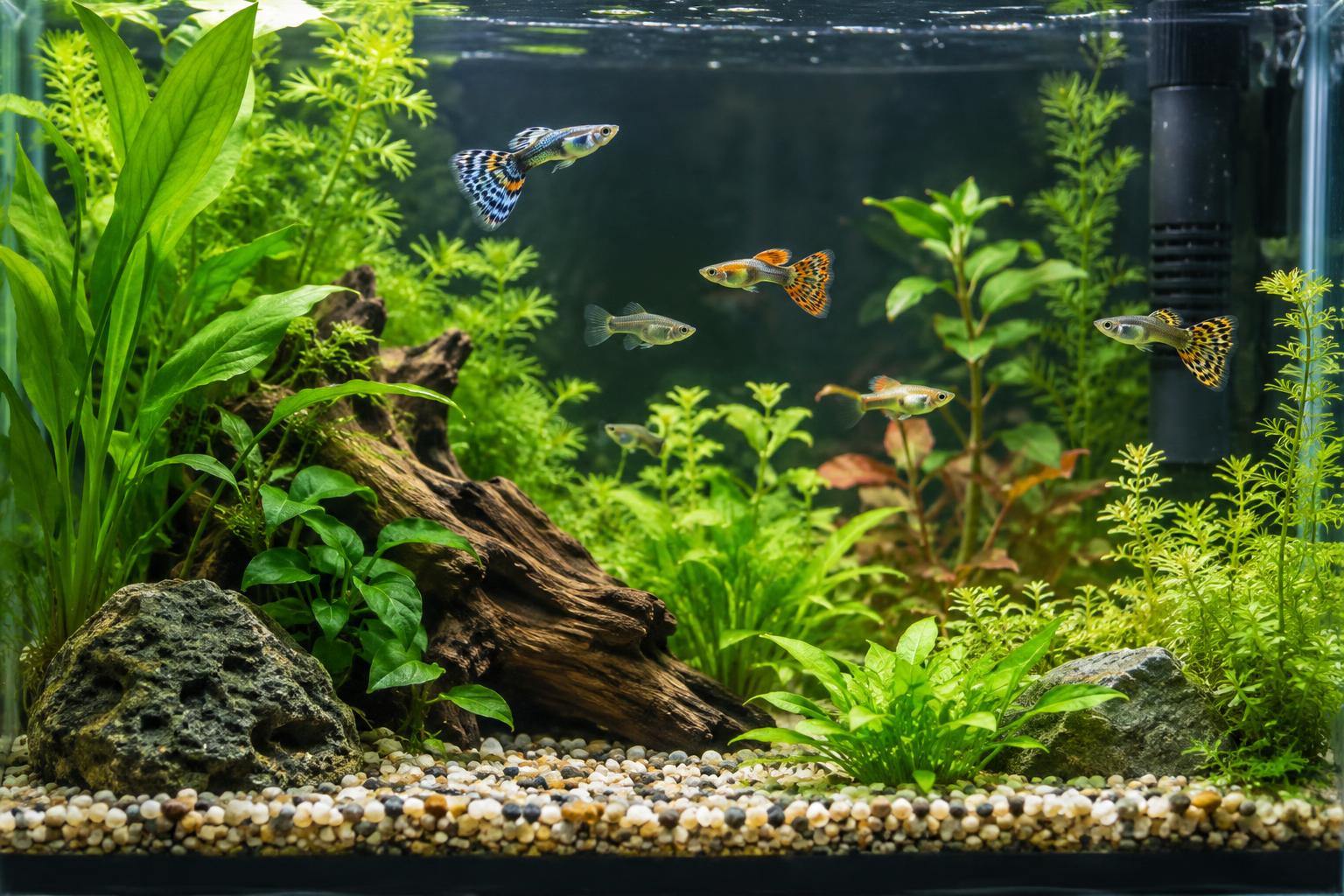 Primo acquario per guppy: come pianificare la popolazione senza sovraffollare la vasca