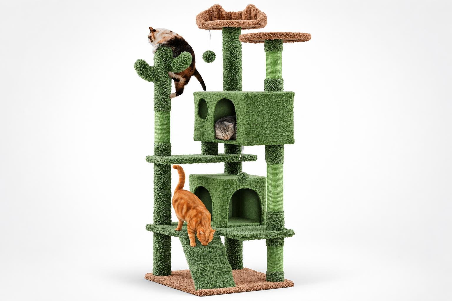 Tiragraffi a cactus Yaheetech: una struttura verticale con gioco per il gatto