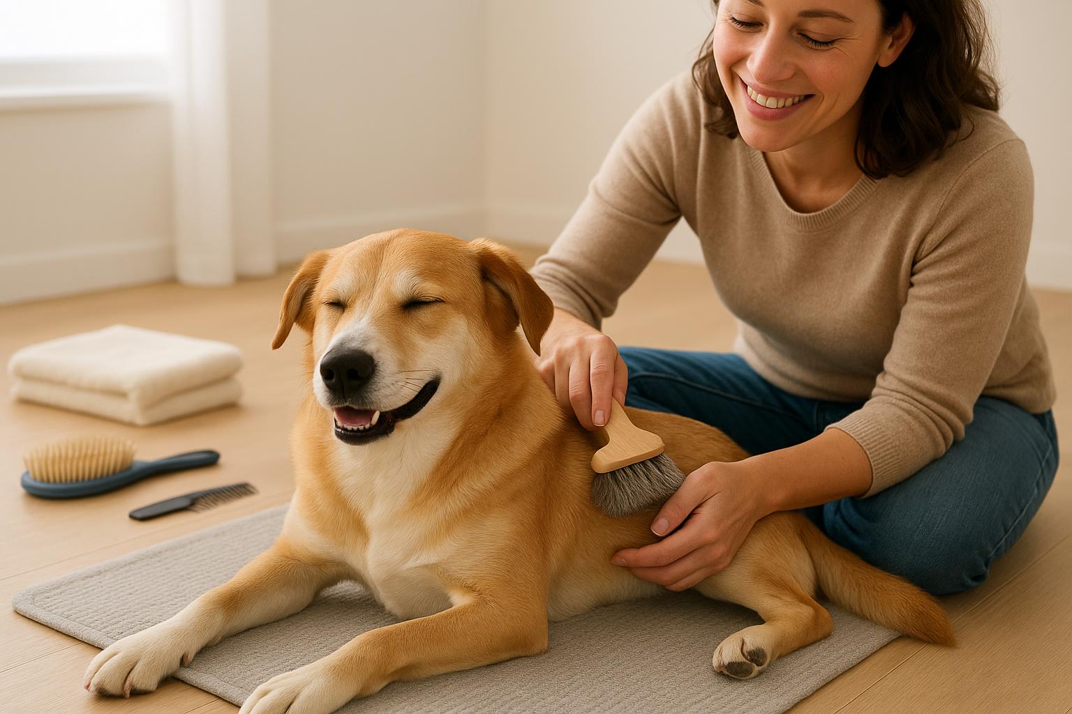 Grooming cooperativo con il cane: insegnare a farsi spazzolare e asciugare senza stress