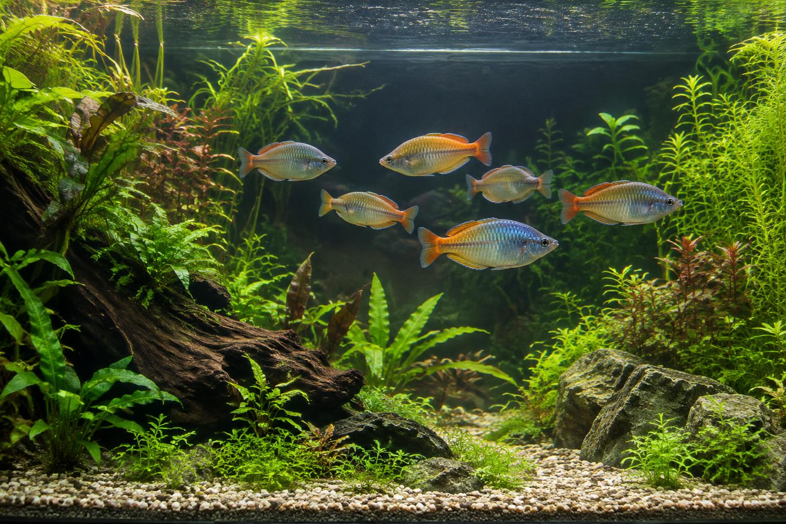 Primo acquario per una coppia di pesci arcobaleno: valutare specie, spazio e compatibilità