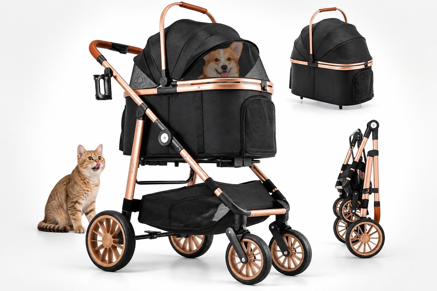 Passeggino MAMIZO 4 in 1 per cani e gatti: praticità in offerta su Amazon