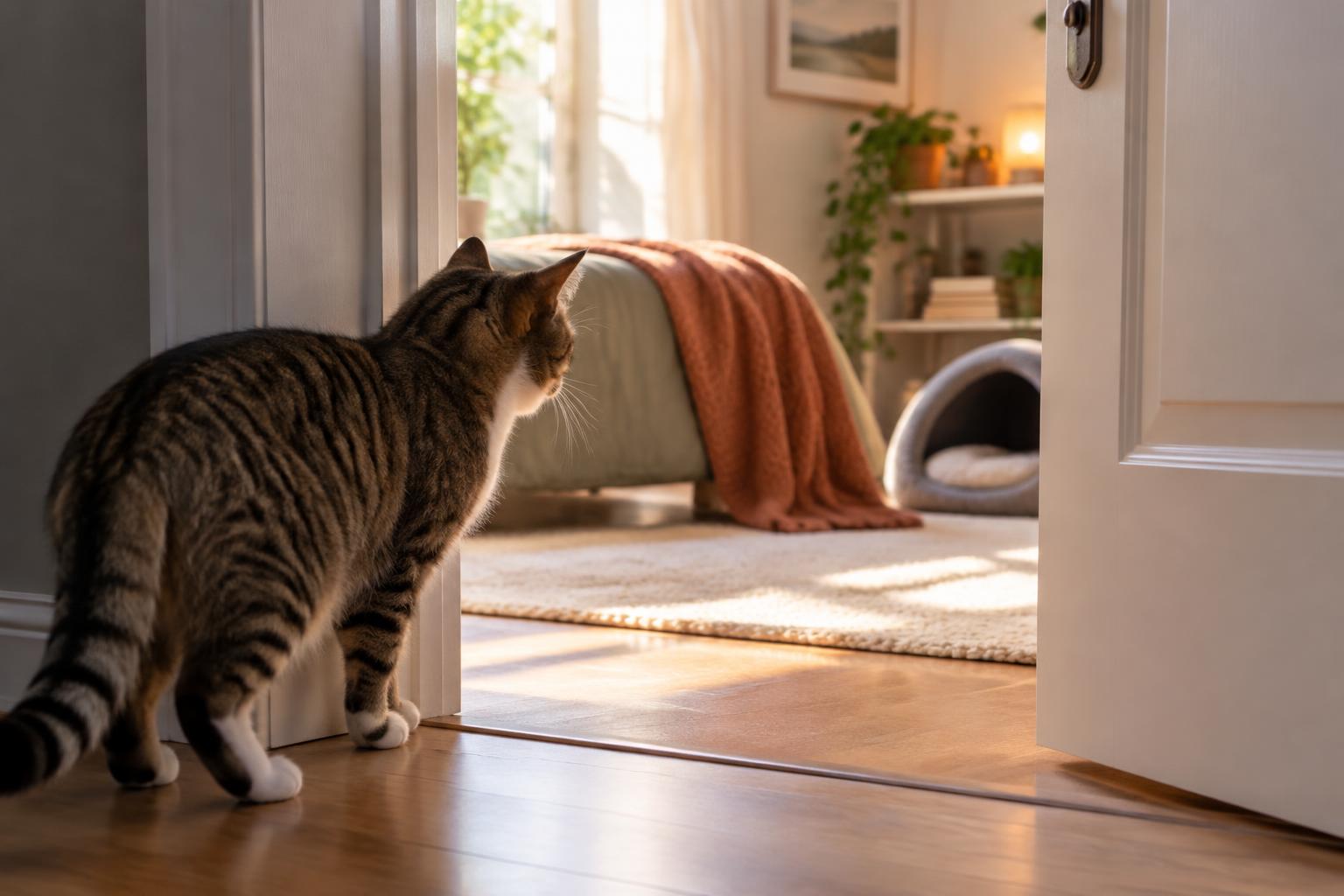 Gatto che evita una stanza: cause possibili e come renderla più rassicurante