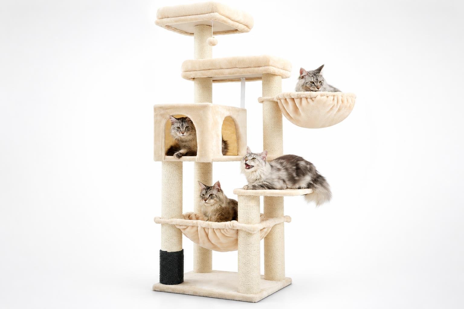Tiragraffi Hey-brother da 168 cm: l’albero per gatti con amaca e cuccia da scoprire su Amazon
