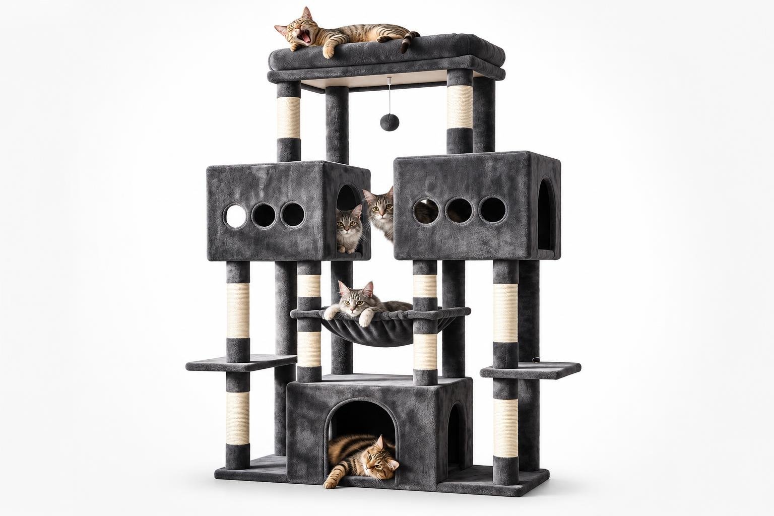 Tiragraffi Hey-brother da 144 cm: amaca e cucce per gatti, disponibile su Amazon