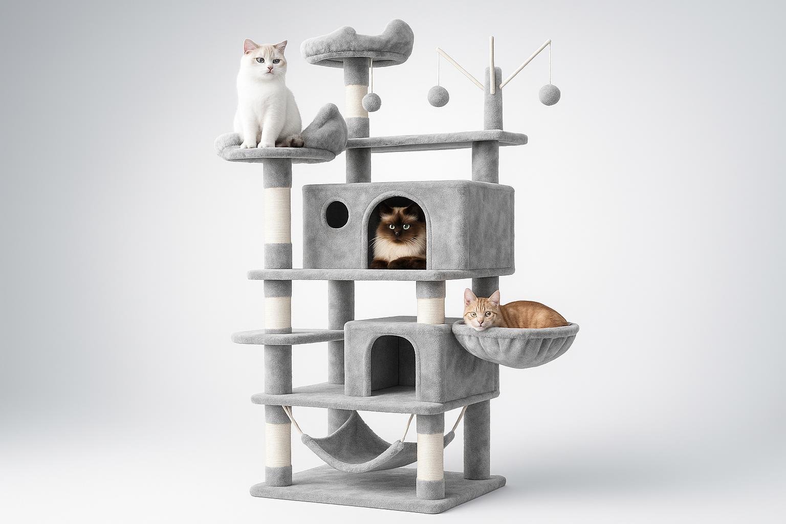 Albero tiragraffi XXL Yaheetech da 170 cm, torre multi‑livello per gatti grandi in forte sconto su Amazon