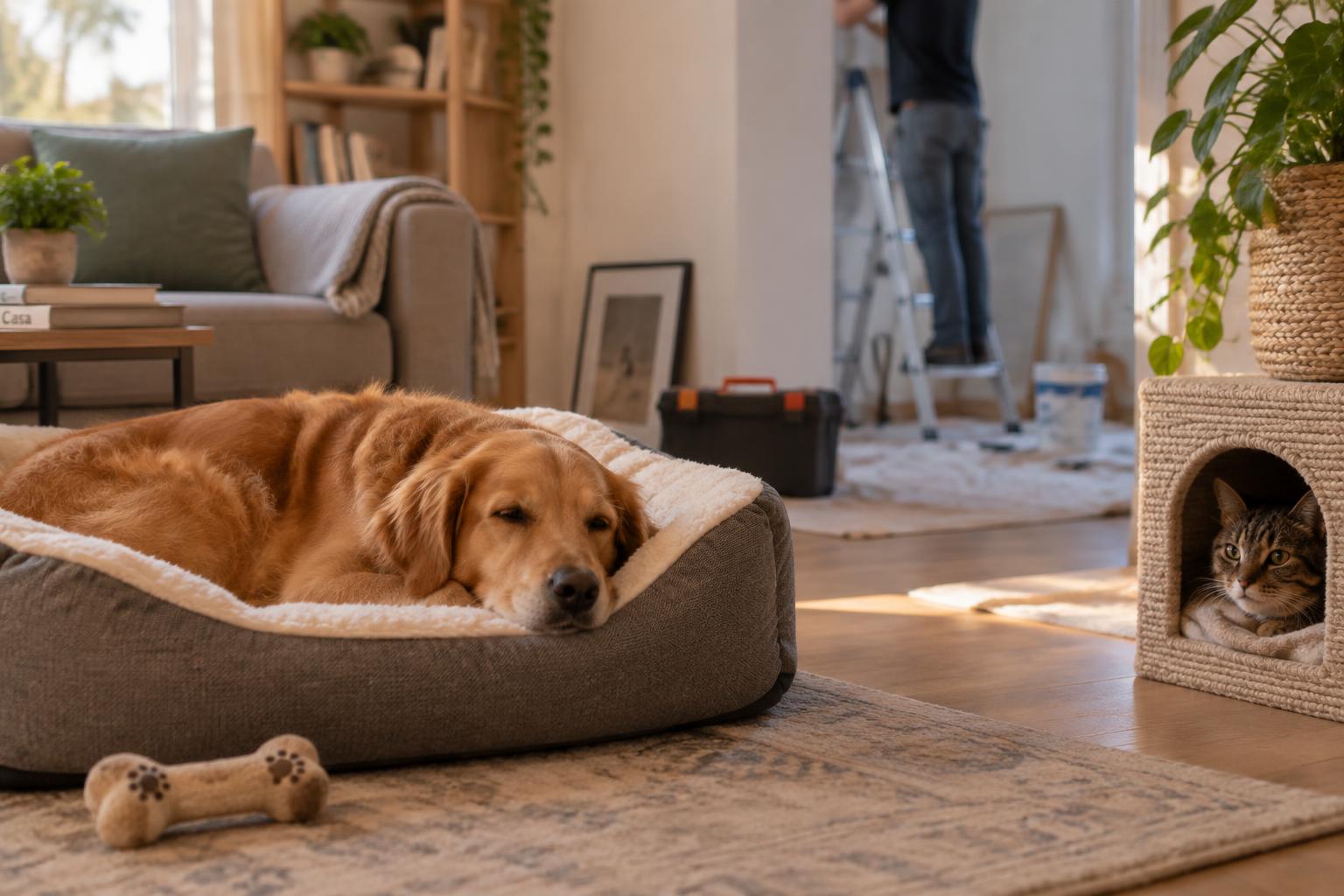 Pet e lavori in condominio: come preparare cane e gatto a rumori e passaggi degli operai