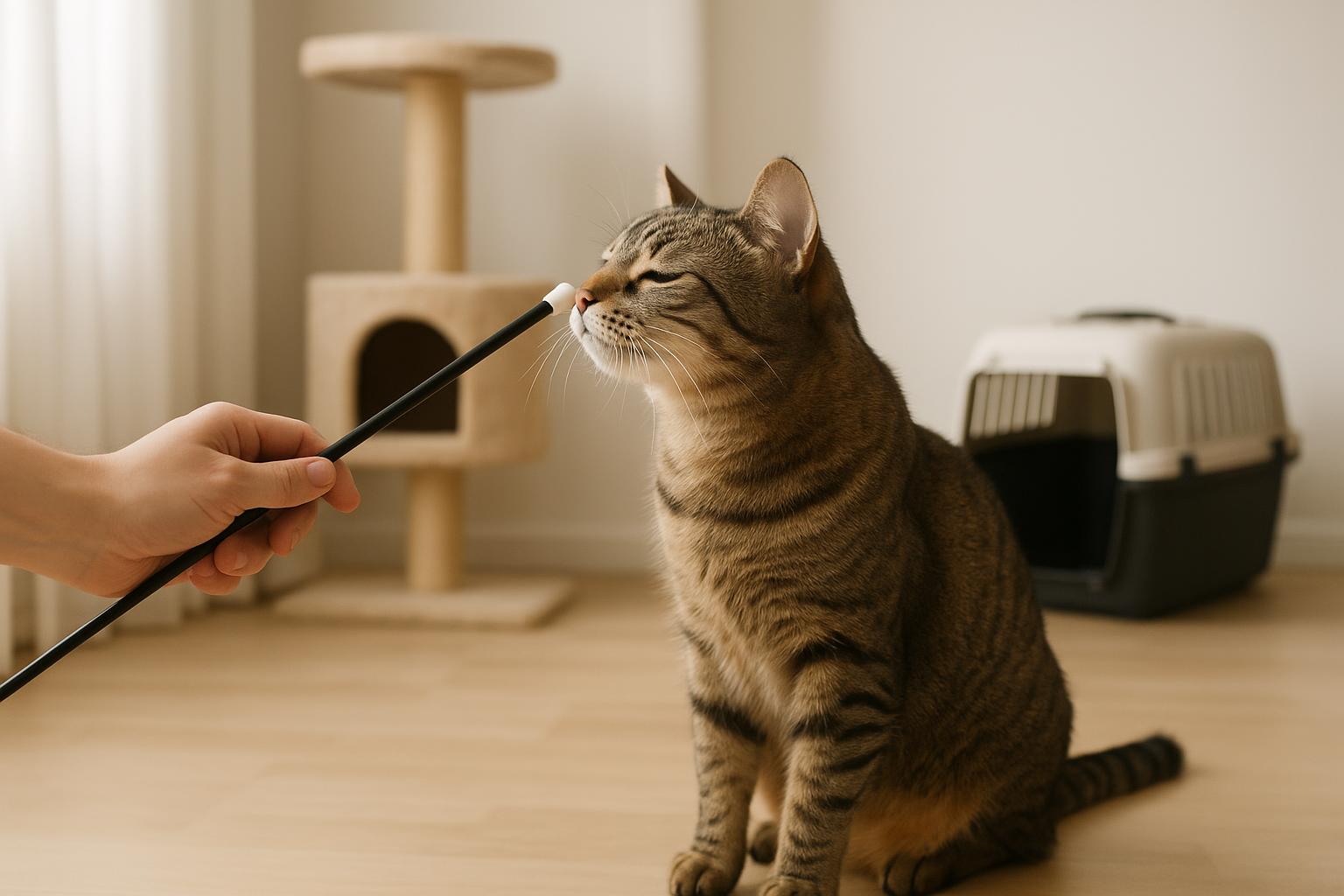 Gatto e target training con la bacchetta: esercizi base per migliorare collaborazione e gestione quotidiana
