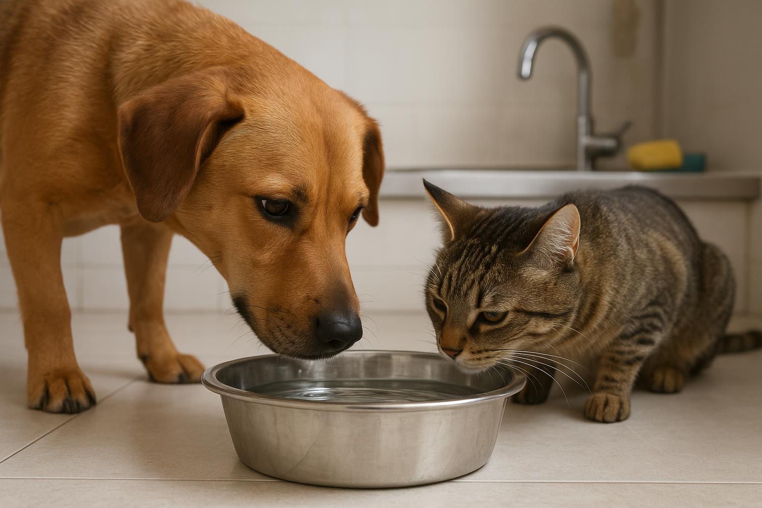 Acqua sempre fresca per cani e gatti: igiene quotidiana delle ciotole e prevenzione di biofilm e batteri